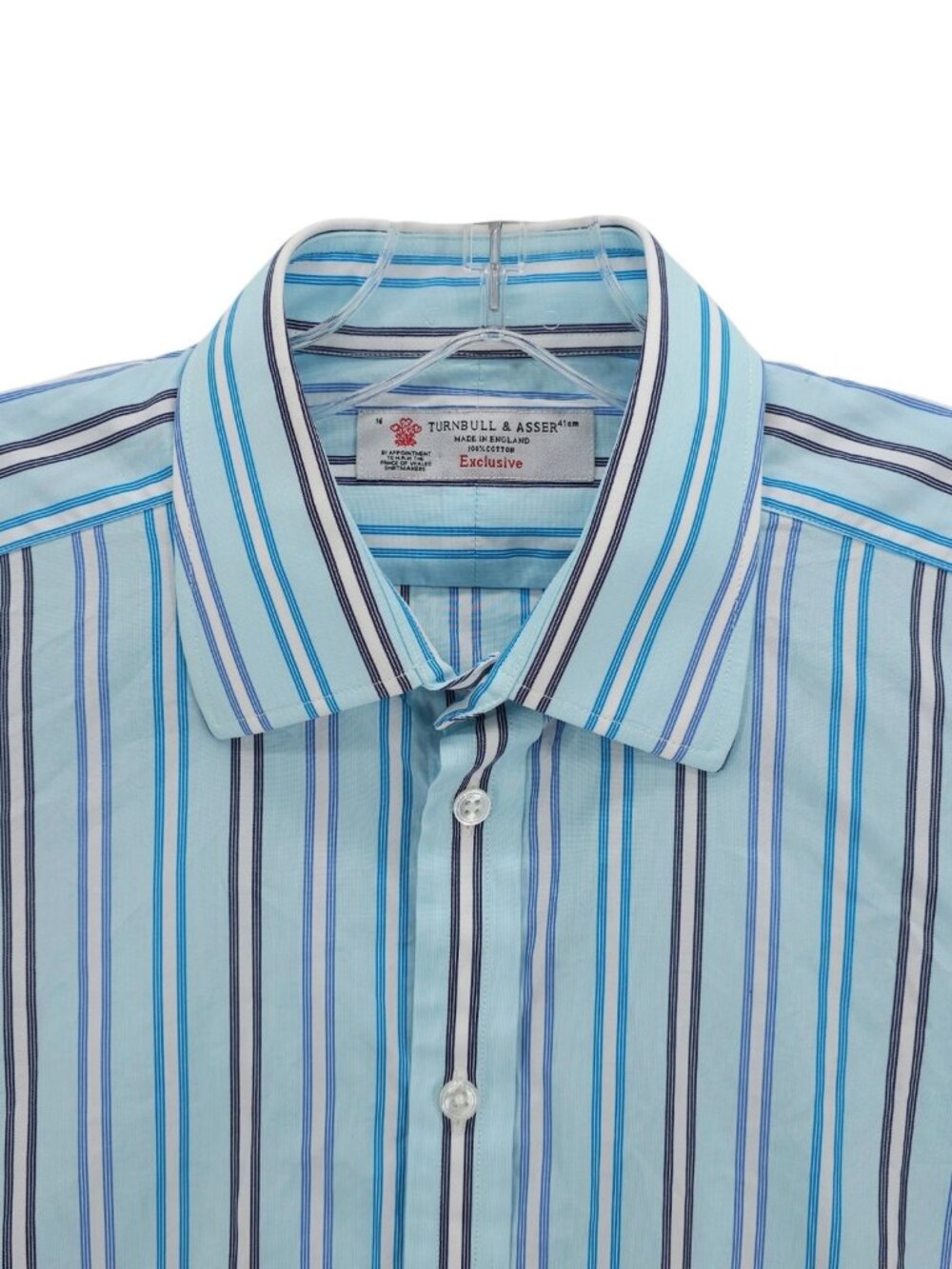 TURNBULL & ASSER French Cuff Shirt Striped Exclusive Cotton MADE ENGLAND Size 16